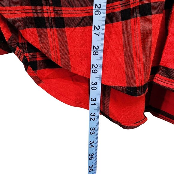 Ava & Viv Womens Red & Black Plaid Button-Up Long Sleeve Shirt Size XXL - Picture 5 of 7